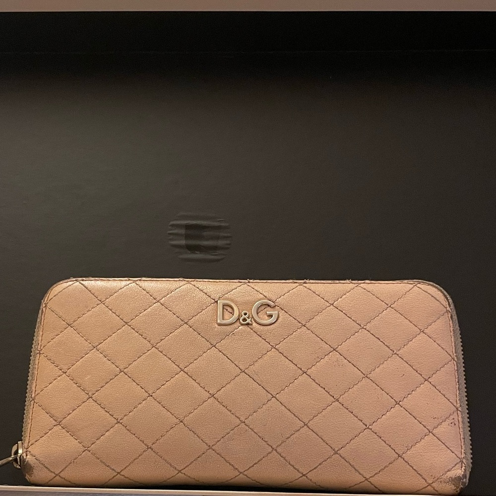 Dolce and Gabbana Leather Wallet ( Rose Gold/ Pink-Tan )